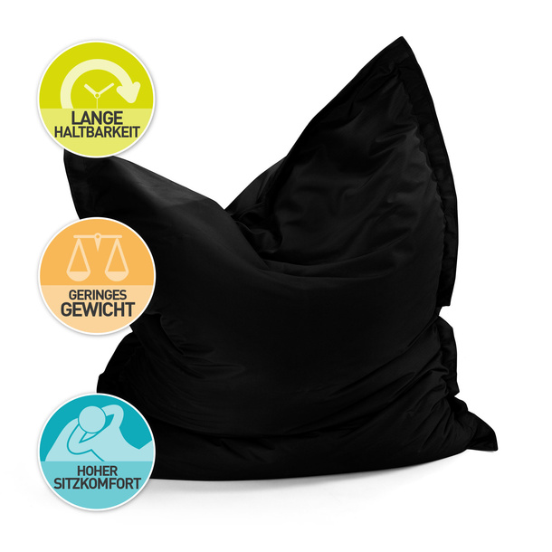 Rectangular bean bag as a comfortable seating option, size 140 x 180 cm