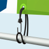 Mounting option: black elastic cord with metal hook