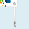 Mounting option: white elastic cord with stainless steel hook