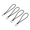 Elastic strap with metal hook and loop 250 mm, black, set of 4