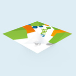 Frosted glass film: design printed in white on the reverse side, unprinted areas translucent