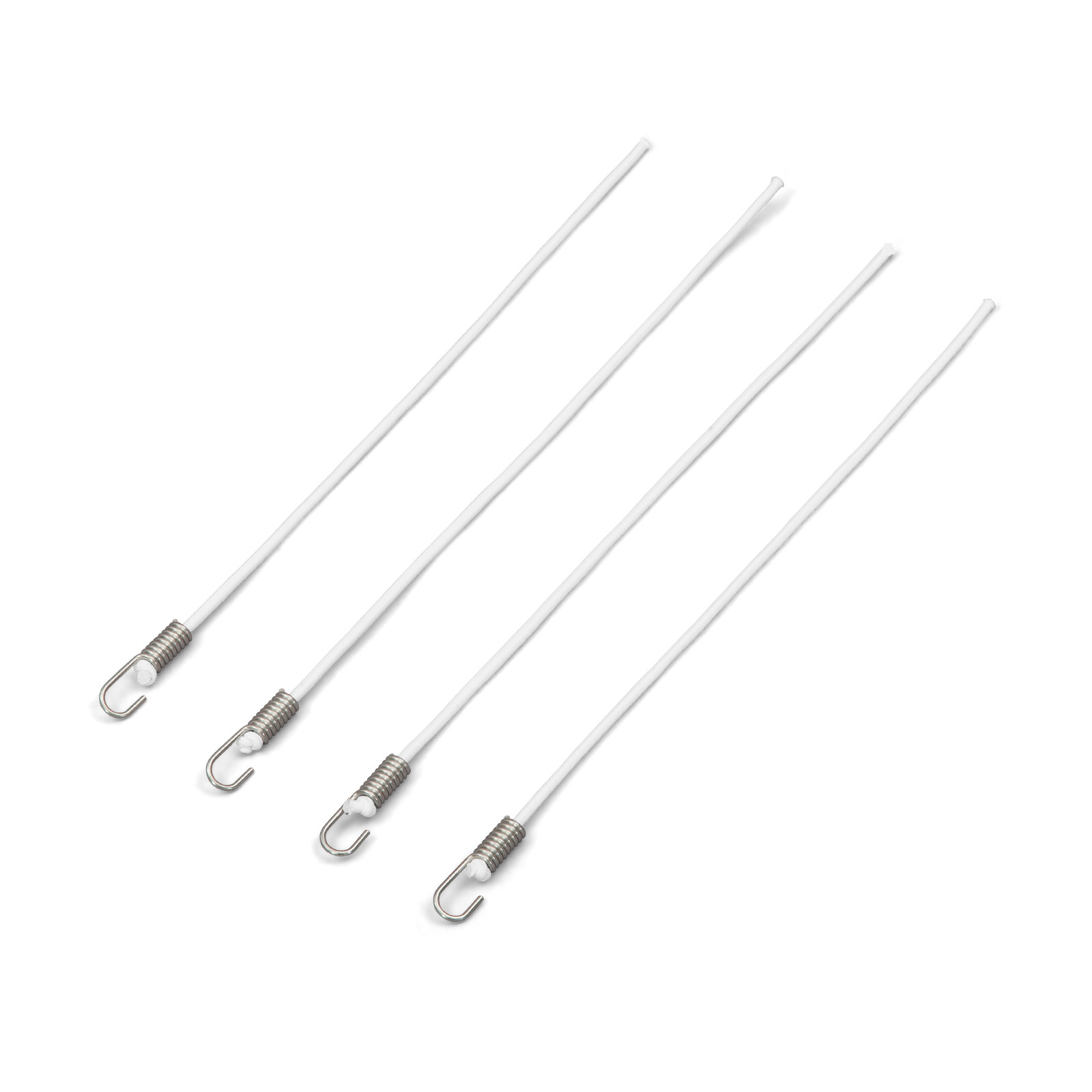 Elastic strap with stainless steel hooks 400 mm, white, set of 4