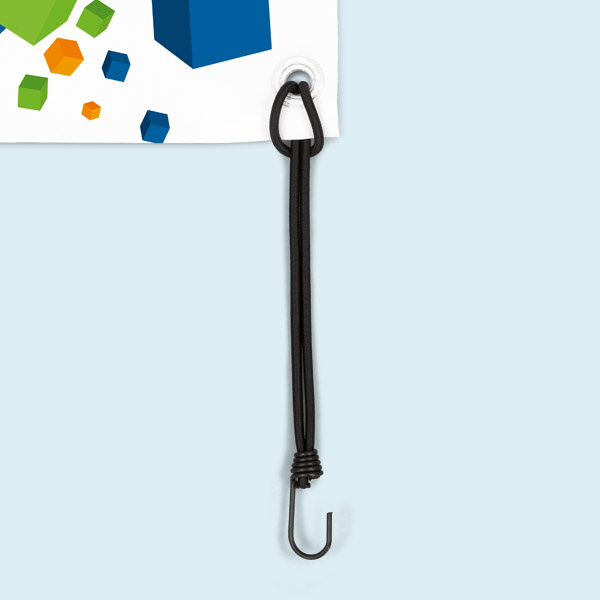 Mounting option: black elastic cord with metal hook