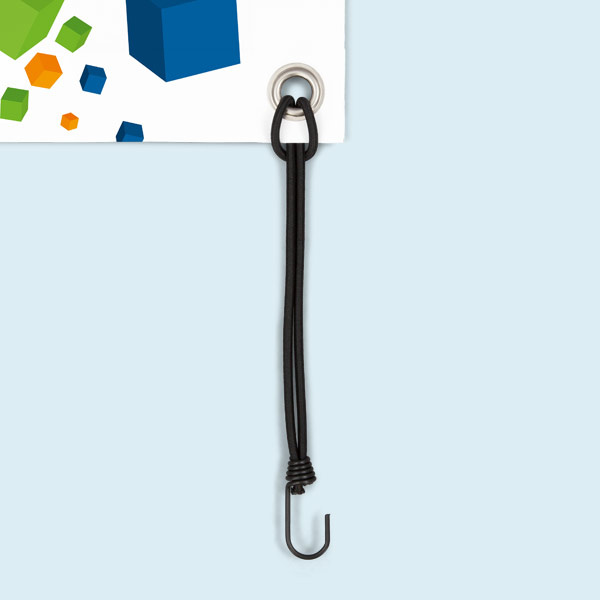 Mounting option: black elastic cord with metal hook