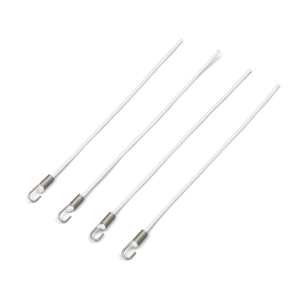 Elastic strap with stainless steel hooks 400 mm, white, set of 4