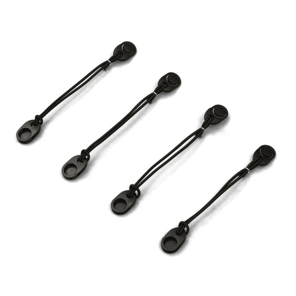 Elastic strap with click fastener 200 mm, black, set of 4