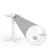 Standing table including umbrella hole drilling with lockable cover