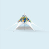 Star tent, example with one wall featuring a panoramic window