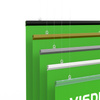 Banner with plastic clamping rail (available in 5 colors) and grommet set (included)