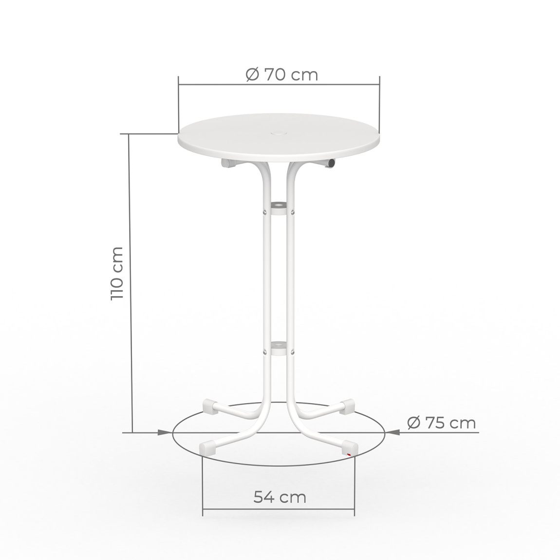 Dimensions Standing Table 70 cm by Vispronet