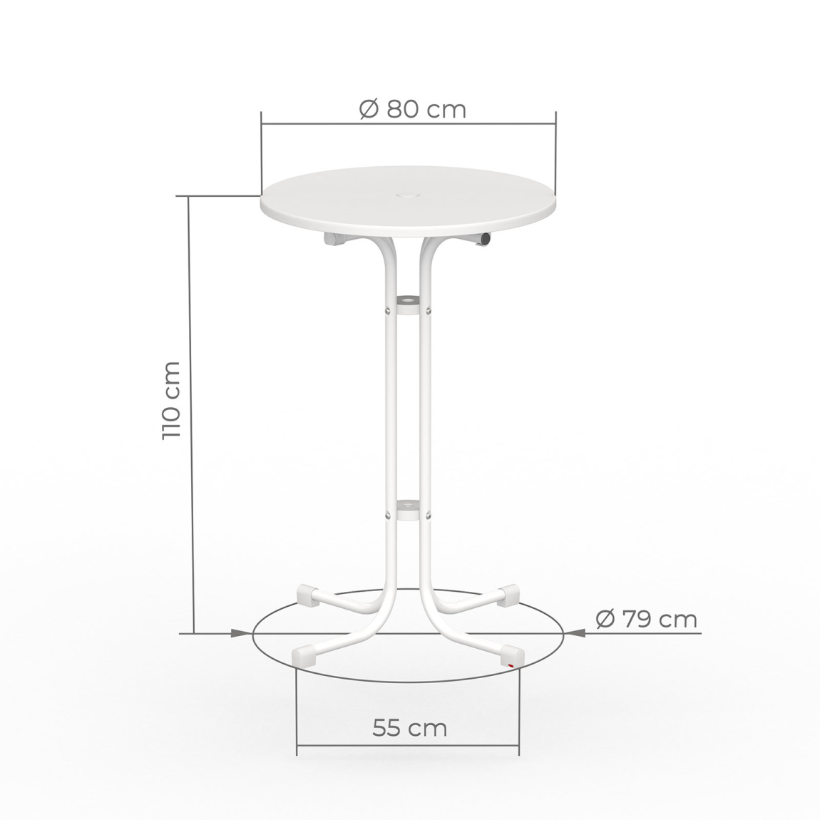 Stretch cover, suitable for Vispronet standing tables - dimensions standing table ø 80 cm