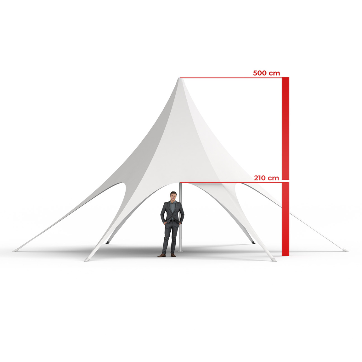 Star Canopy / Gazebo ø 10 m printed - system height