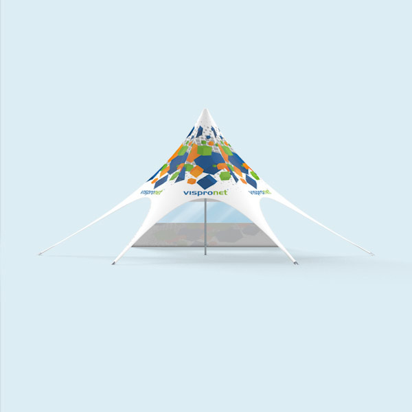 Star tent, example with one wall featuring a panoramic window