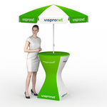 Table cover, 80 cm diameter, combined with a small parasol