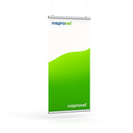 Fabric banner, top and bottom edges with aluminum clamping rail