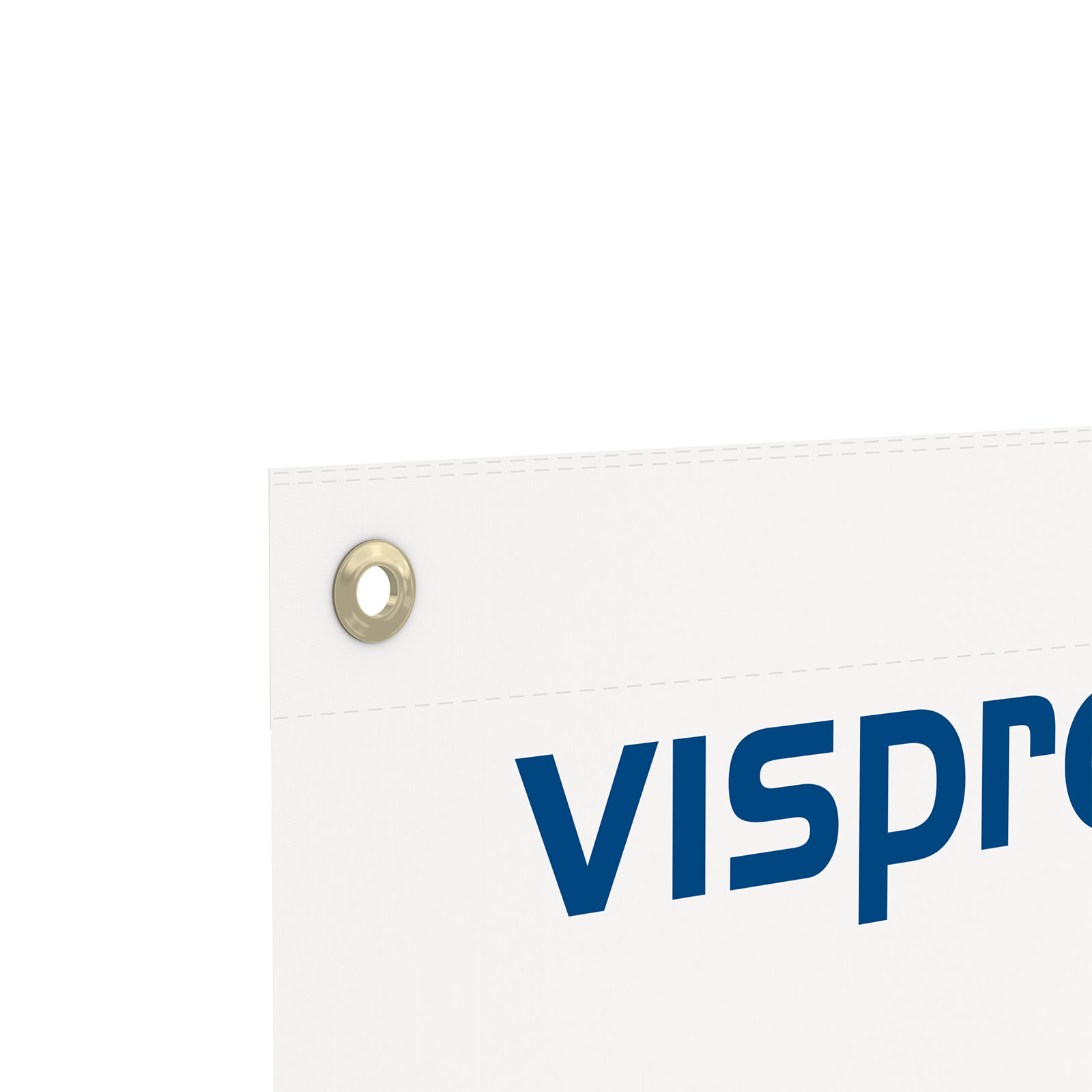 XL fabric banner with eyelets, edge-reinforced and side edges cut