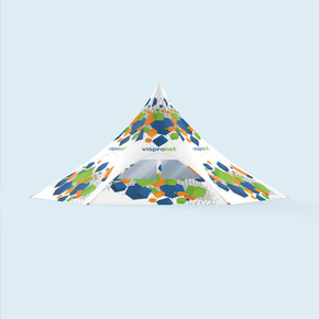 Star tent, 6 walls, with print
