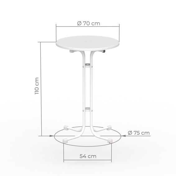 Dimensions Standing Table 70 cm by Vispronet