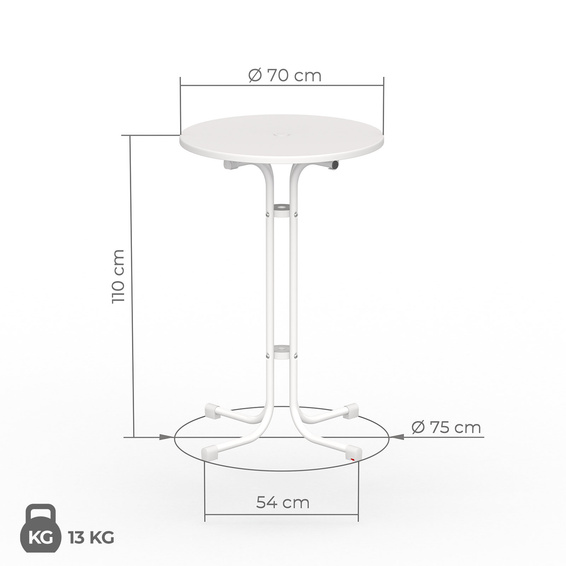 Dimensions Standing Table 70 cm by Vispronet
