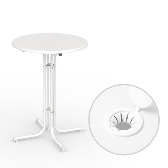 Standing table ø 80 cm including umbrella hole drilling with closable cover