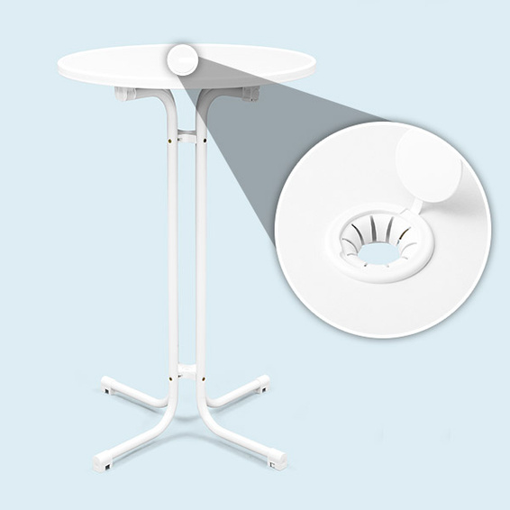 Standing table ø 70 cm including umbrella hole drilling with closable cover