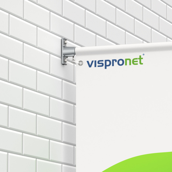 Street Banner Basic for wall mounting, PVC banner, banner arm top