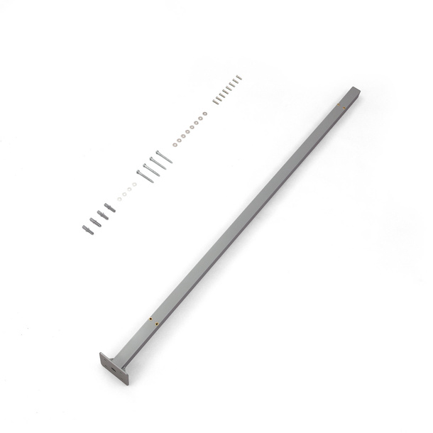 Support post for side awning, silver gray