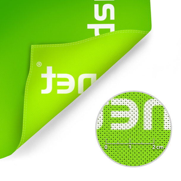 Print image on the reverse side 100% visible (material-dependent)