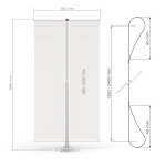 Suitable for flags: width 60 cm, height 125 - 240 cm