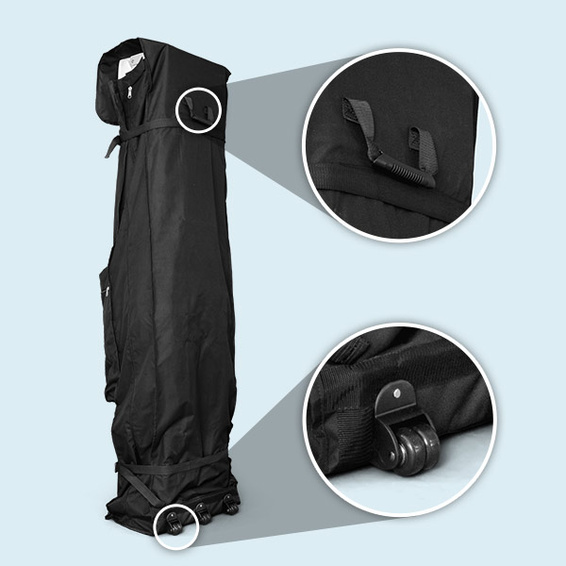 Fabric trolley with handle and 3 wheels for easy transport