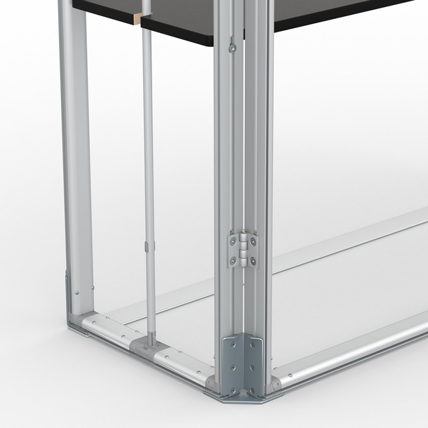 Trade Show Counter with Flexible Keder Frame, Stable Corner Connections