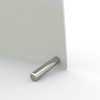 Table clock, detail: silver stainless steel feet