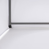 Covers in the corners with sewn-in fabric shoes for attachment to the table legs