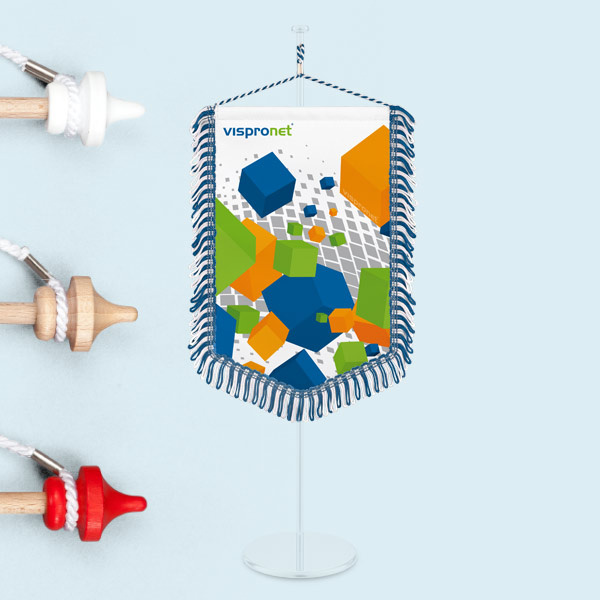Tischbanner / Wimpel: 4 Aufhängevarianten wählbar