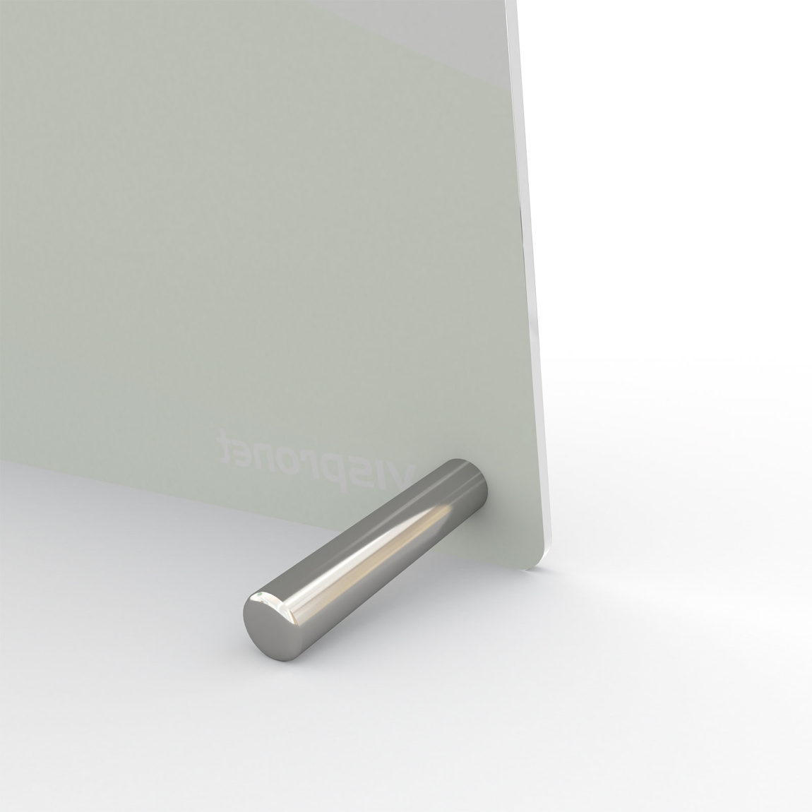 Table clock, detail: chrome-plated brass feet