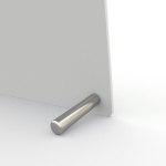 Table clock, detail: chrome-plated brass feet