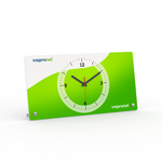 Table clock, rectangular, dial centered