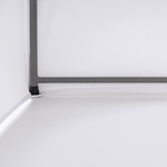 Covers in the corners with sewn-in fabric shoes for attachment to the table legs