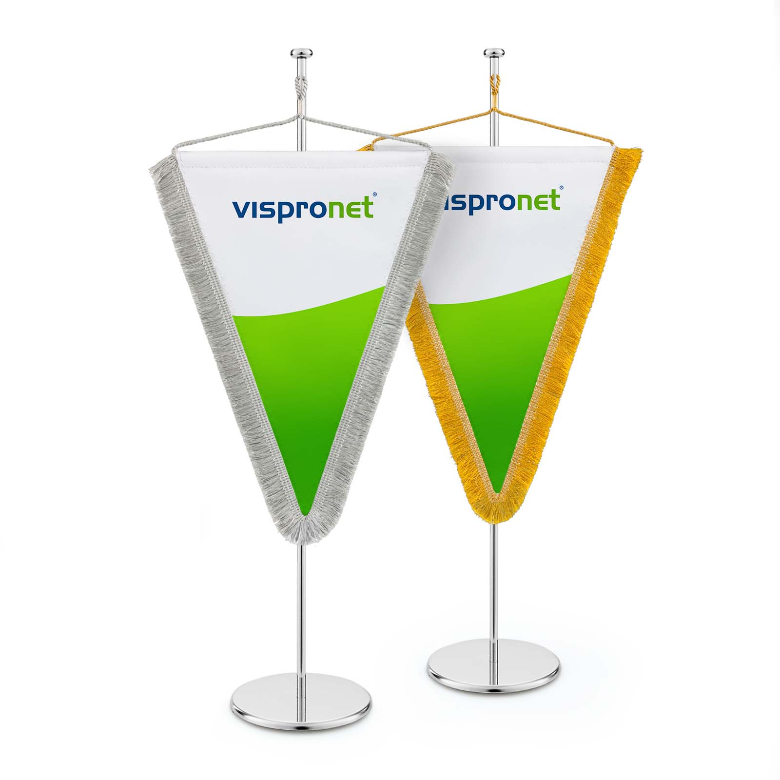 Table pennant with silver or gold cut fringe