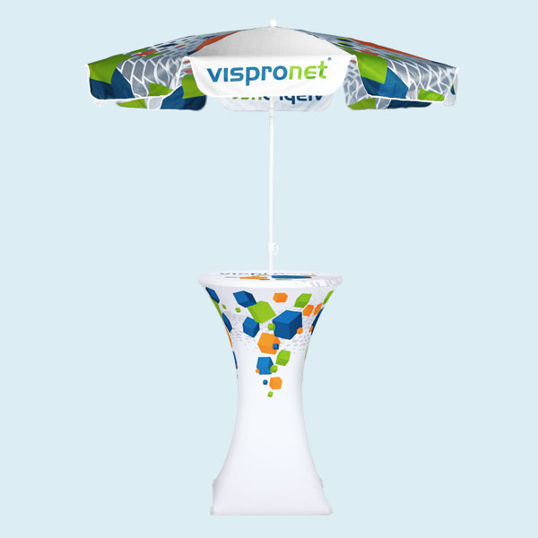 Table cover, Ø 70 cm, combined with a small umbrella