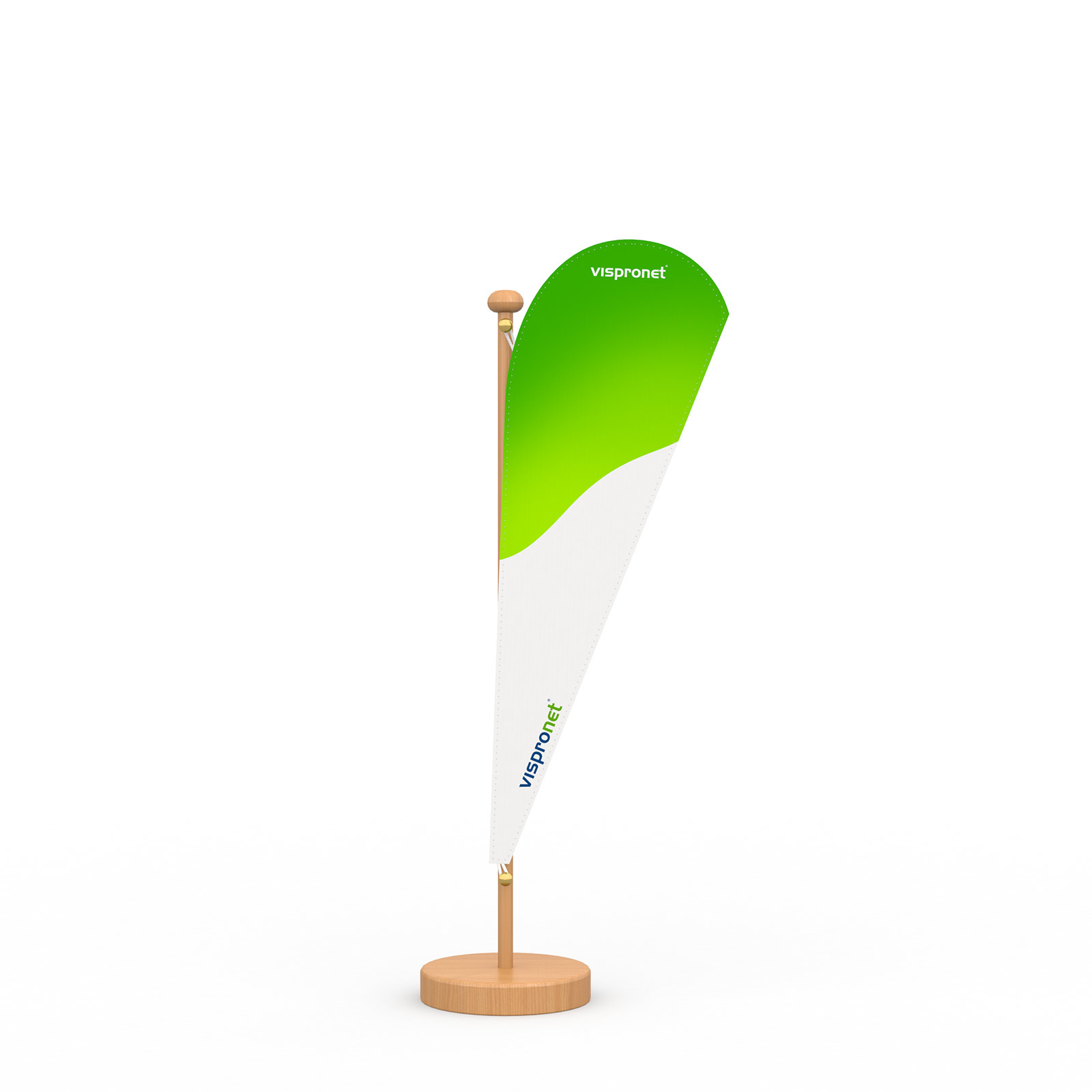 Table sail drop shape with wooden stand