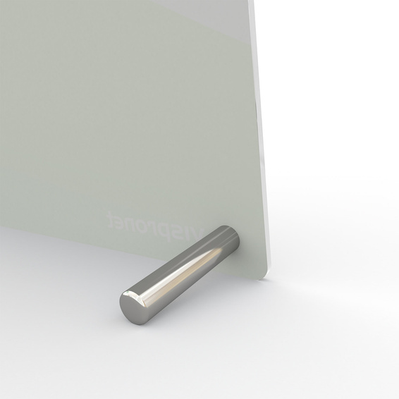 Table clock, detail: silver stainless steel feet