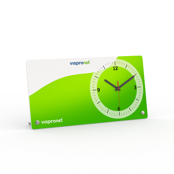 Rectangular table clock, dial on the right side