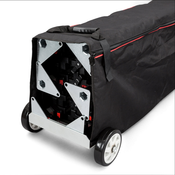 Select trolley bag, detail: bottom with tent holder and steel insert