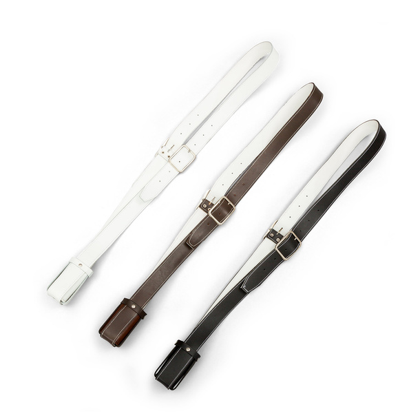 Carrying strap for club flags, colors: white, brown, black