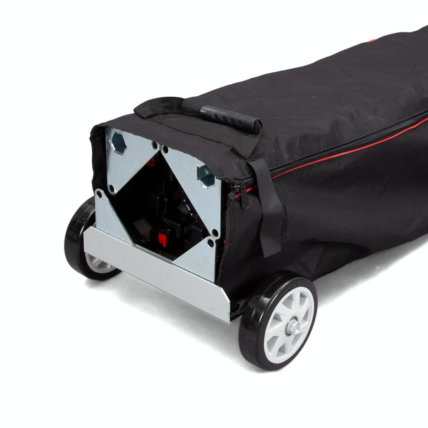 Select trolley bag, detail: bottom with tent holder and steel insert