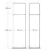 Tube display, available in 2 different heights and widths