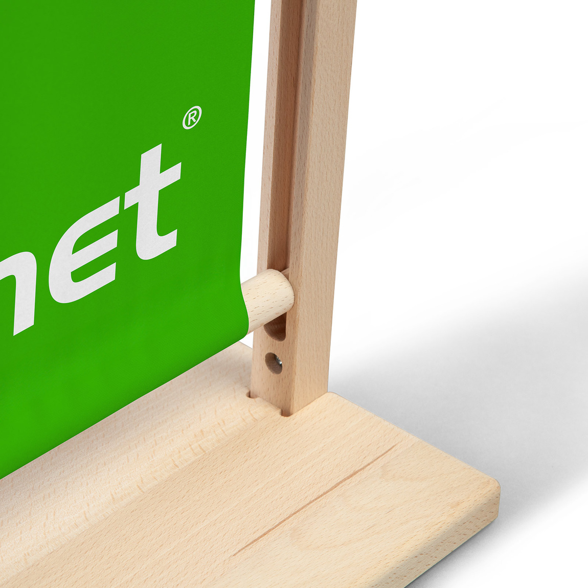Wood Banner Display - Underside with Robust Base Surface