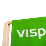 Banner Display Wood - Detail View Top Edge, Wooden Rod for Insertion