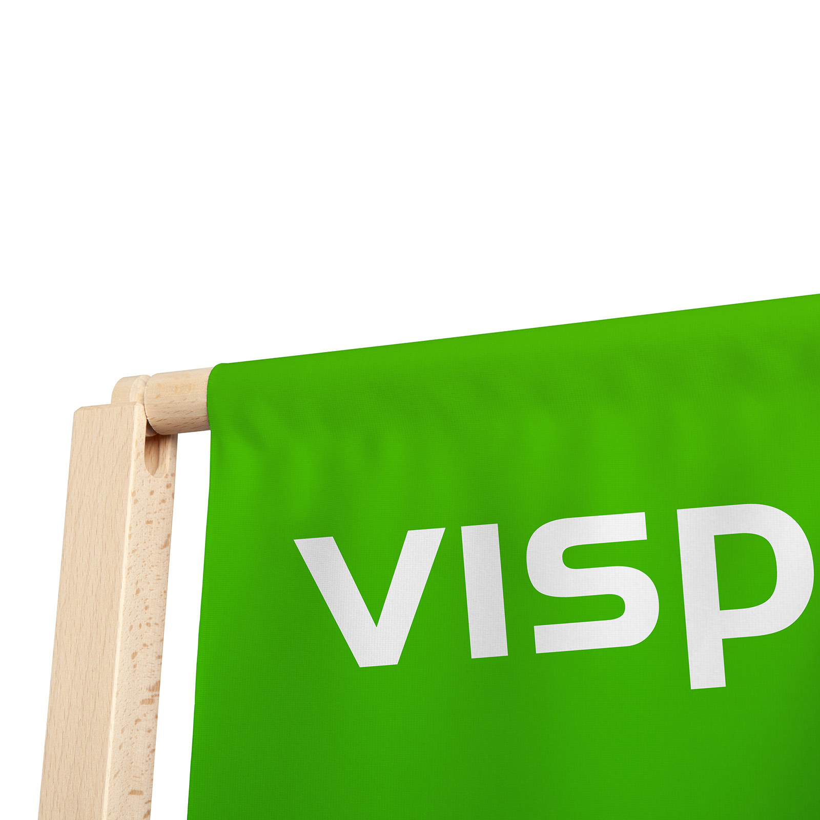 Banner Display Wood - Detail View Top Edge, Wooden Rod for Insertion